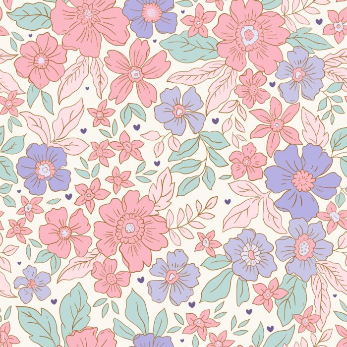 Tissu Fleuri Joie de Vivre Laura Grand, 10 tissus au choix