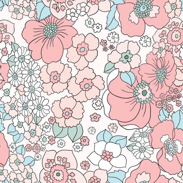 Tissu Fleuri Joie de Vivre Lea Grand, 10 tissus au choix