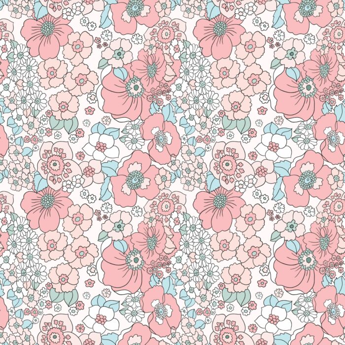 Tissu Fleuri Joie de Vivre Lea Petit, 10 tissus au choix
