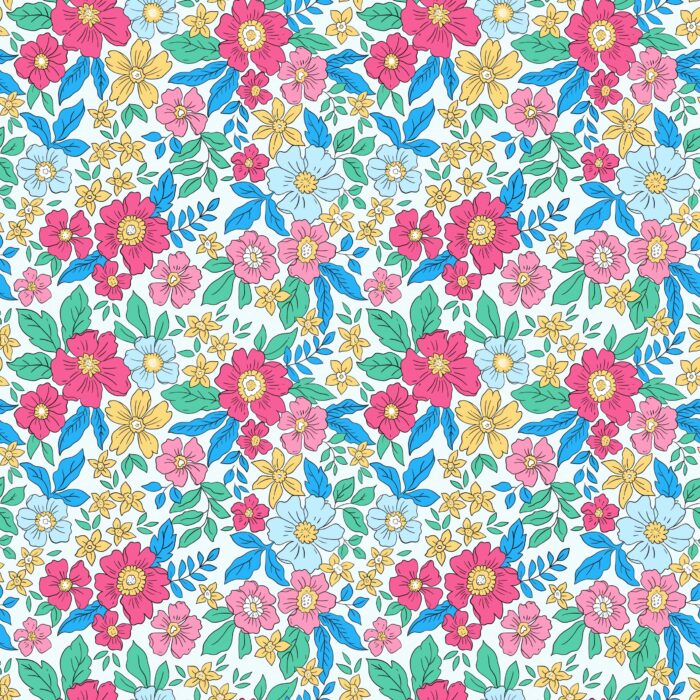 Tissu Fleuri Joie de Vivre Oceane, 10 tissus au choix