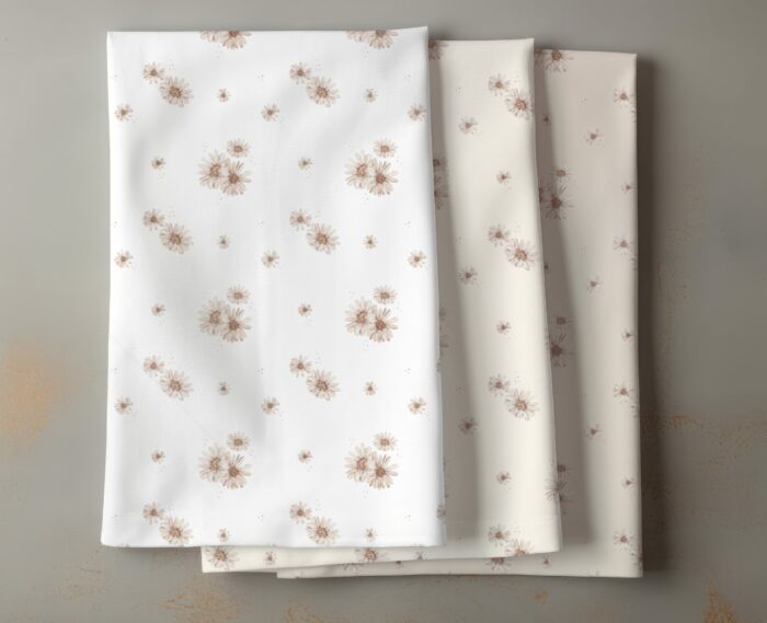 Tissu Imprimé Fleuri Marguerites Douceur, 9 coloris et 10 tissus au choix – Image 5