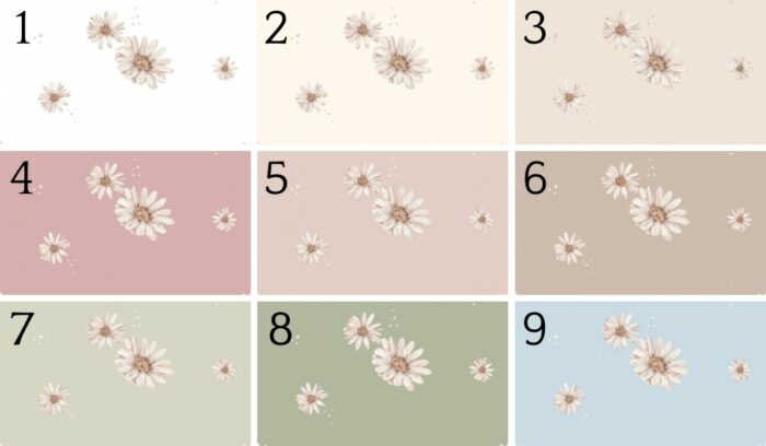 Tissu Imprimé Fleuri Marguerites Douceur, 9 coloris et 10 tissus au choix – Image 4