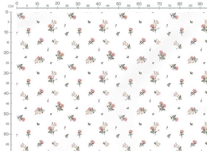 Tissu Imprimé Fleuri Vintage Rose Blanc,10 tissus au choix – Image 3