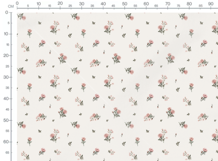 Tissu Imprimé Fleuri Vintage Rose Crème, 10 tissus au choix – Image 3