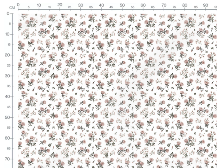 Tissu Imprimé Fleuri Vintage Roses Blanc, 10 tissus au choix – Image 3