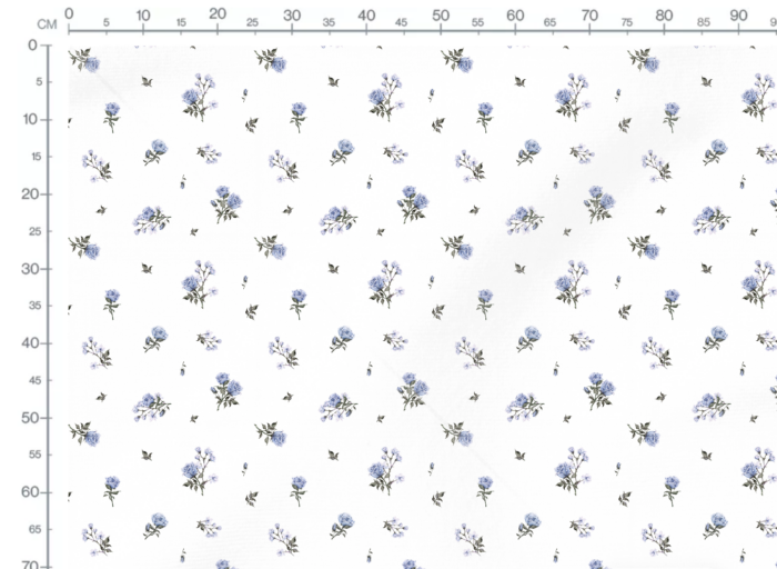 Tissu Imprimé Fleuri Vintage Bleu Blanc, 10 tissus au choix – Image 3