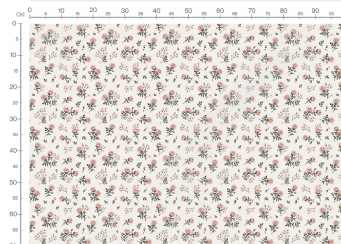 Tissu Imprimé Fleuri Vintage Roses Crème, 10 tissus au choix – Image 3