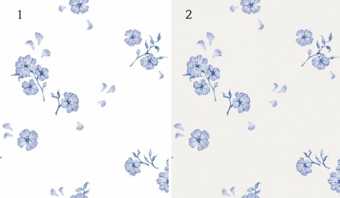 Tissu Imprimé Fleurs Bleues Petales, 2 coloris et 10 tissus au choix – Image 4