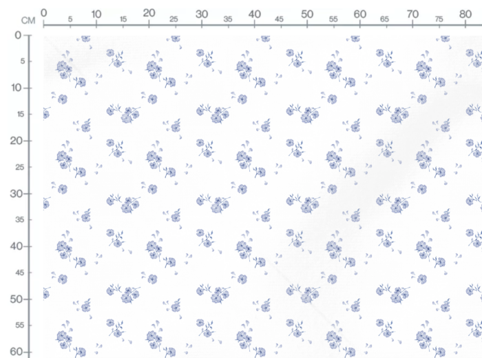 Tissu Imprimé Fleurs Bleues Petales, 2 coloris et 10 tissus au choix – Image 3