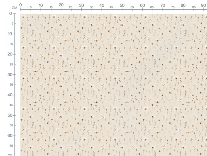 Tissu Imprimé Fleurs Boheme Bonheur Beige, 10 tissus au choix – Image 3