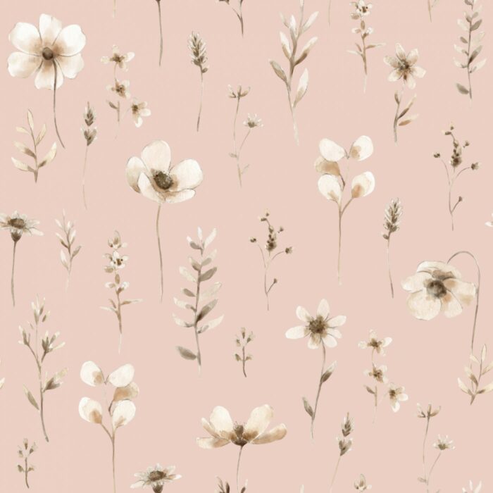Tissu Imprimé Fleurs Boheme Bonheur Blush, 10 tissus au choix