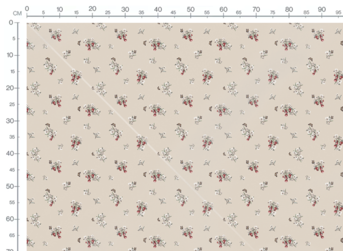 Tissu Fleurs Cerises Beige, 10 tissus au choix – Image 3