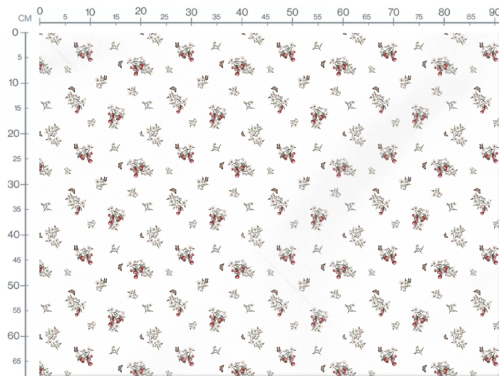 Tissu Fleurs Cerises Blanc, 10 tissus au choix – Image 2