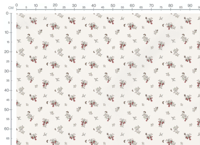 Tissu Fleurs Cerises Creme, 10 tissus au choix – Image 3