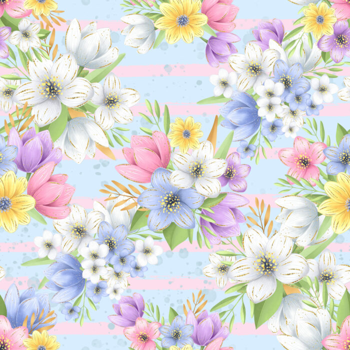 Tissu Imprimé Fleurs Happy Easter, 10 tissus au choix