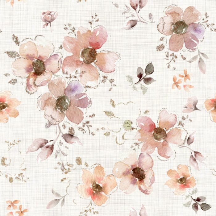 Tissu Fleurs Vintage Boheme Pastel, 10 tissus au choix