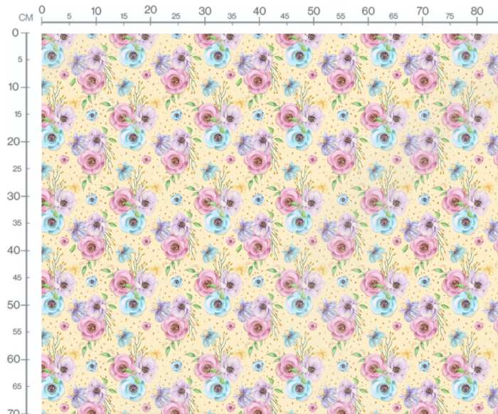Tissu Imprimé Girly Fleurs Pastel Vanille, 10 tissus au choix – Image 2