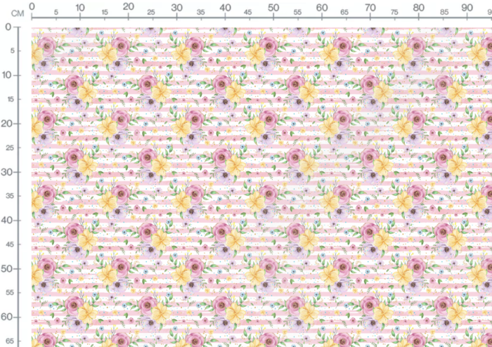 Tissu Imprimé Girly Fleurs Rayures Roses, 10 tissus au choix – Image 2