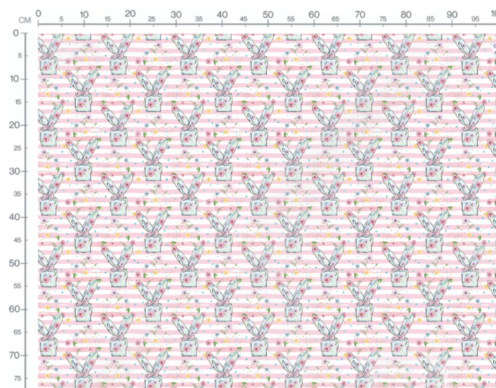 Tissu Imprimé Girly Paques Cadeau Lapin, 10 tissus au choix – Image 3