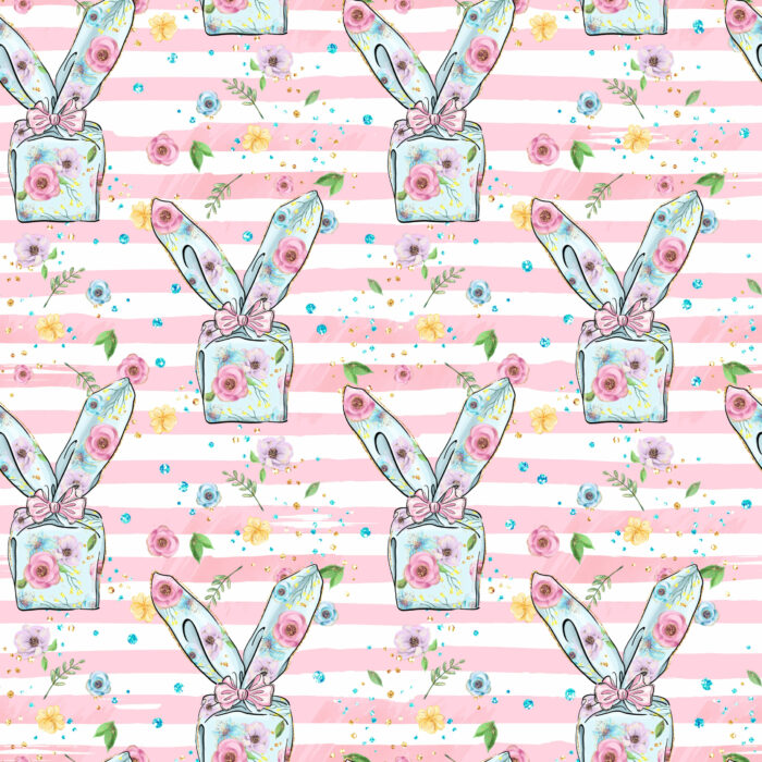Tissu Imprimé Girly Paques Cadeau Lapin, 10 tissus au choix