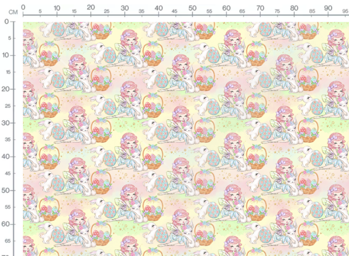 Tissu Imprimé Girly Paques Fée Lapin Panier, 10 tissus au choix – Image 3