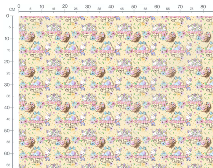 Tissu Imprimé Girly Paques Lapin Hérisson Panier, 10 tissus au choix – Image 3