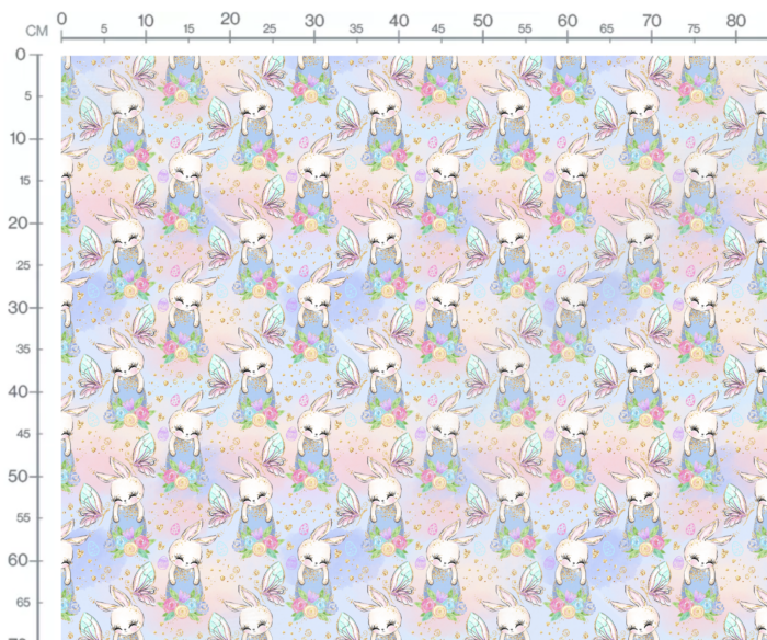 Tissu Imprimé Girly Paques Lapin Papillons, 10 tissus au choix – Image 3