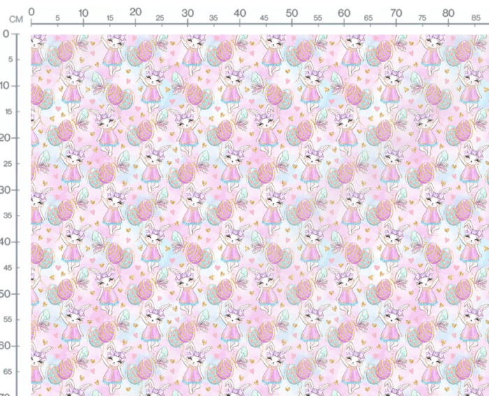 Tissu Imprimé Girly Paques Lapin Papillons Oeufs, 10 tissus au choix – Image 3
