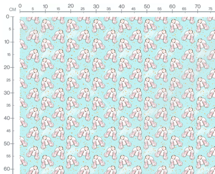 Tissu Imprimé Girly Paques Lapin Pompon, 10 tissus au choix – Image 3