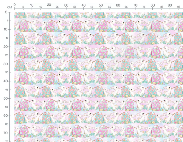 Tissu Imprimé Girly Paques Lapin Oeufs, 10 tissus au choix – Image 3