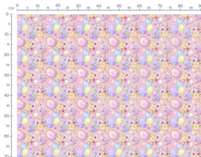 Tissu Imprimé Girly Paques Oeufs Fleurs Rose, 10 tissus au choix – Image 2