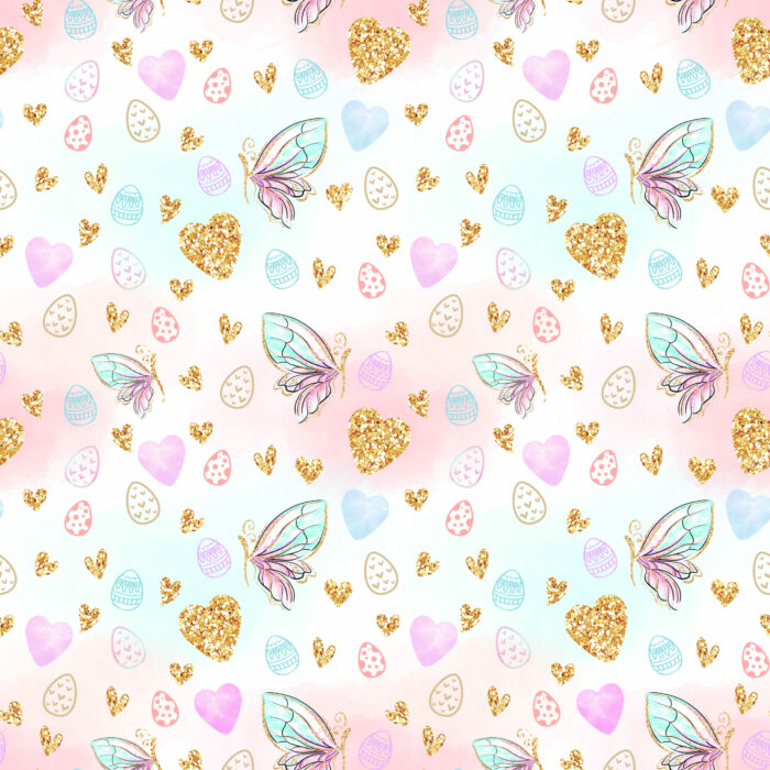 Tissu Imprimé Girly Paques Papillons Pastel, 10 tissus au choix