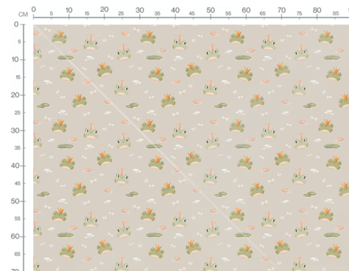 Tissu Imprimé Grenouille Princesse, 4 coloris et 10 tissus au choix – Image 4