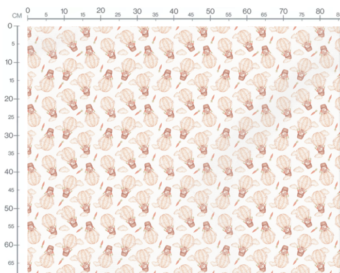 Tissu Imprimé Lapin Ballons Carottes Petit, 10 tissus au choix – Image 3