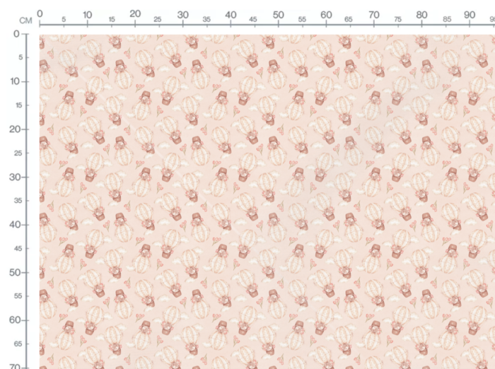 Tissu Imprimé Lapin Ballons Tulipes Rose Petit, 10 tissus au choix – Image 3