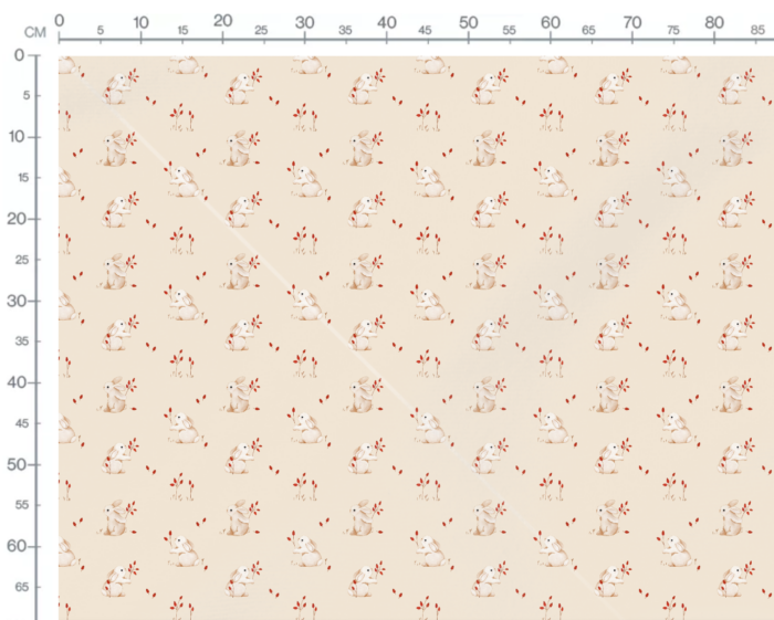 Tissu Imprimé Lapin Eglantier, 2 coloris et 10 tissus au choix – Image 2