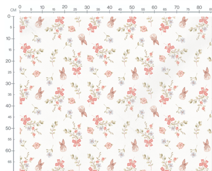 Tissu Imprimé Lapin Paques Bouquet Fleurs Grand, 10 tissus au choix – Image 3
