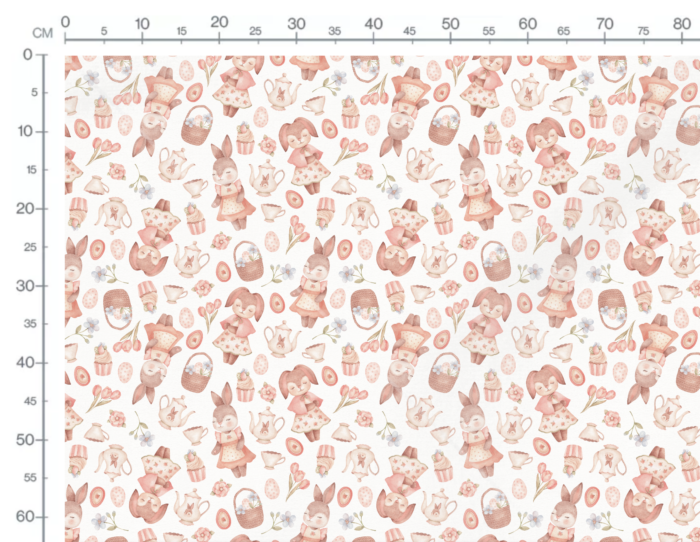 Tissu Imprimé Lapin Paques Gouter Fleurs Grand, 10 tissus au choix – Image 3