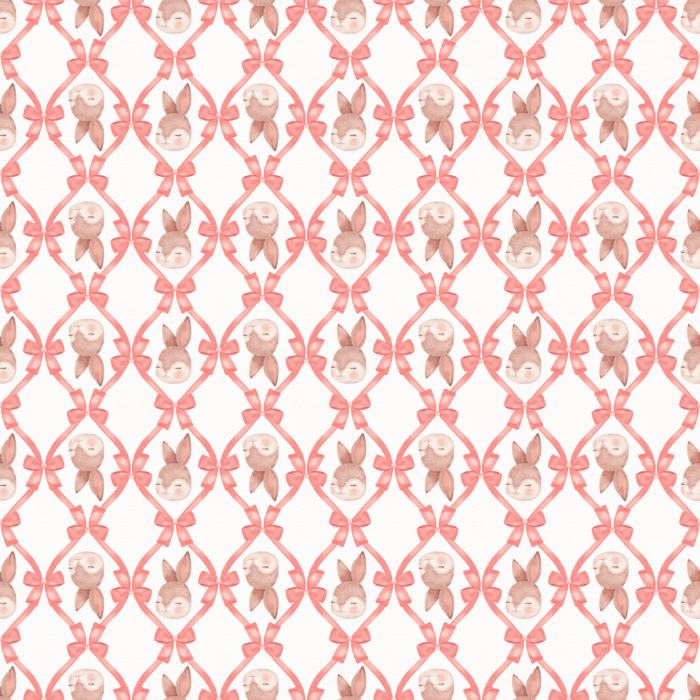 Tissu Imprimé Lapin Paques Noeud Papillon Blanc Petit, 10 tissus au choix