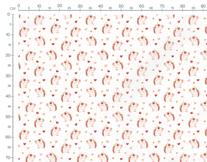 Tissu Imprimé Licorne Amoureuse Pois, 10 tissus au choix – Image 3