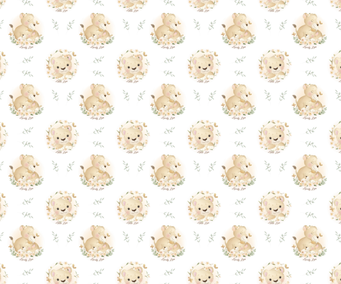 Tissu Imprimé Exclusif Lionceau Bébé Mignon, 10 tissus au choix – Image 3