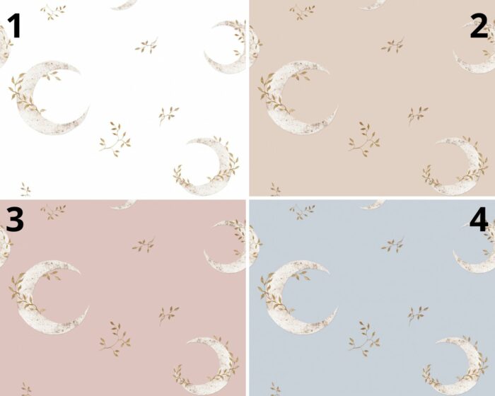Tissu Imprimé Lune Fleurie Douceur, 4 coloris et 10 tissus au choix – Image 4