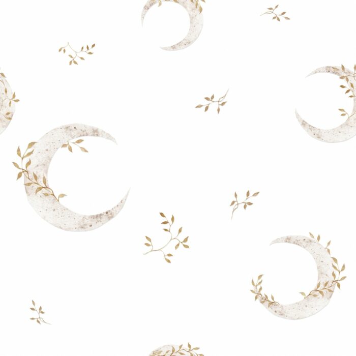 Tissu Imprimé Lune Fleurie Douceur, 4 coloris et 10 tissus au choix