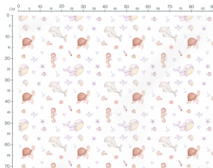 Tissu Imprimé Exclusif Mer Mon Amour Rose Lavande, 10 tissus au choix – Image 3