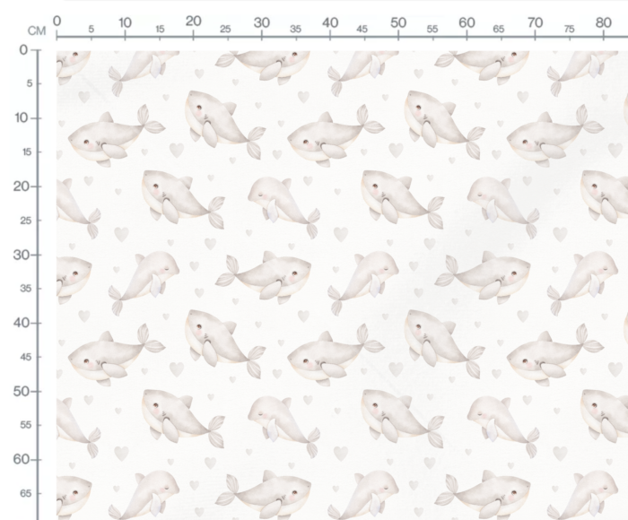 Tissu Imprimé Mer Orque Amour Grand, 10 tissus au choix – Image 3