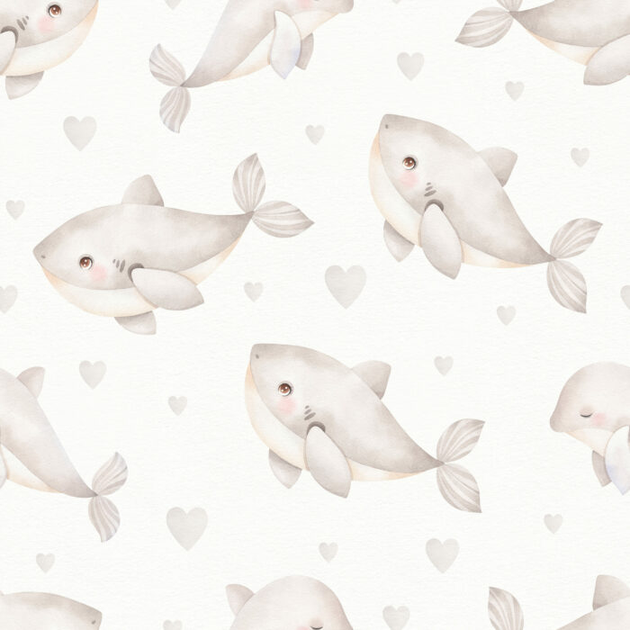 Tissu Imprimé Mer Orque Amour Grand, 10 tissus au choix
