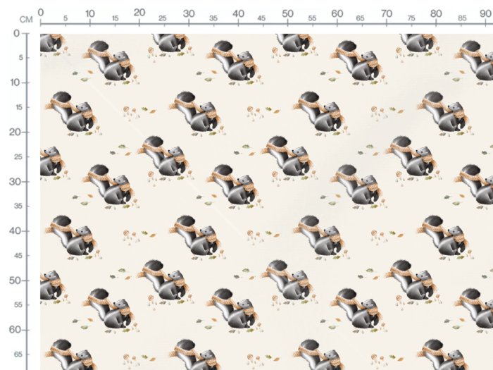 Tissu Imprimé Mouffette Automne, 2 coloris et 10 tissus au choix – Image 2