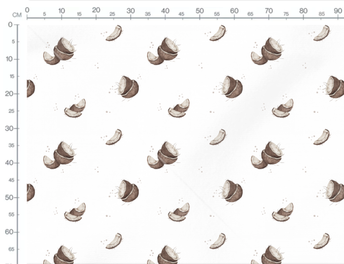 Tissu Imprimé Noix de Coco Blanc, 10 tissus au choix – Image 3