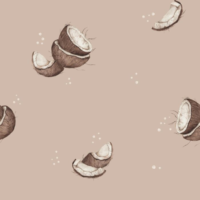 Tissu Imprimé Noix de Coco Blanc, 10 tissus au choix – Image 7