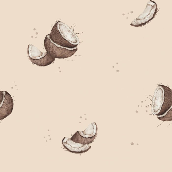 Tissu Imprimé Noix de Coco Blanc, 10 tissus au choix – Image 6